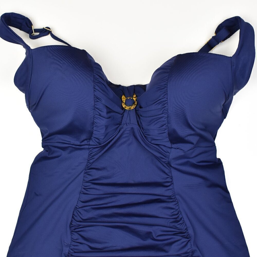 Panache Swim Annalise Ruched Molded Balconette Tankini Swim Top - Picture 2 of 8